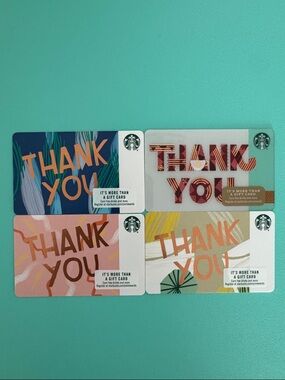 4 Starbucks Thank You Cards
